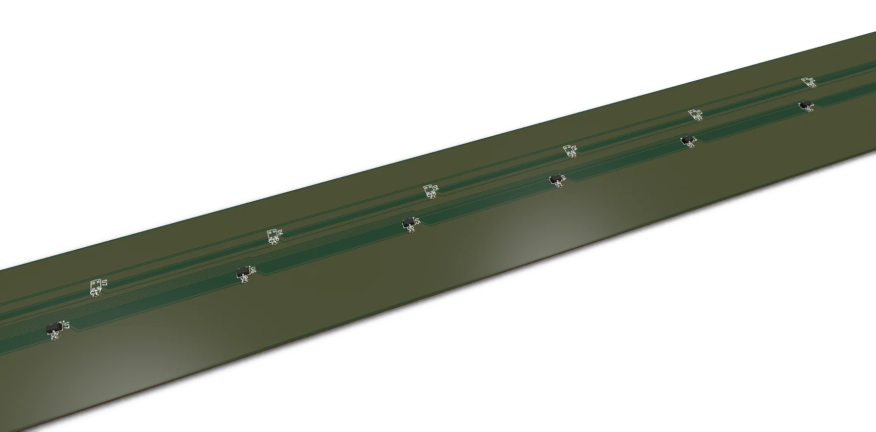 Sensor and LED strip board in 3D